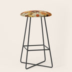 70's Floral Prints, Retro Art Stool Gallery Image 1