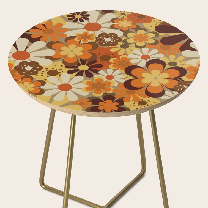 70's Floral Prints, Retro Art Side Table Gallery Image 2