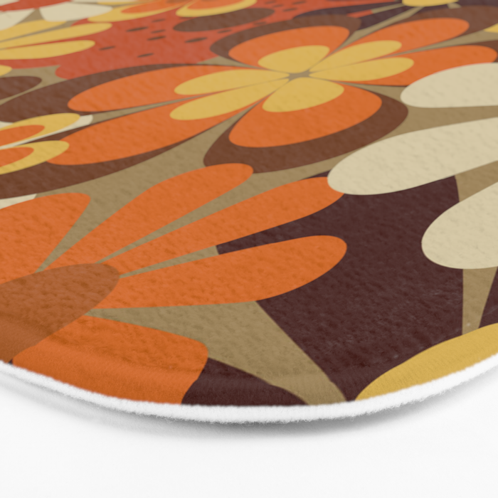 70's Floral Prints, Retro Art Bath Mat Gallery Image 3