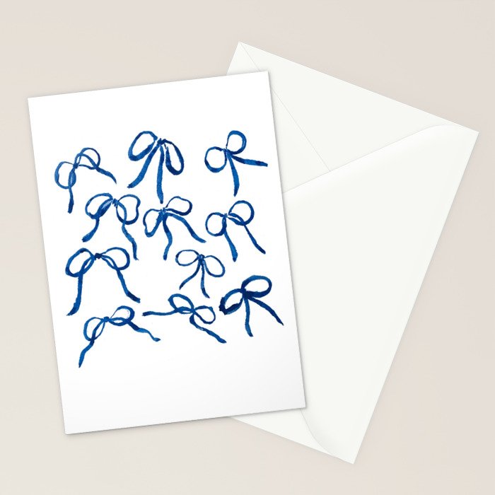 Indigo Bows - Frankie Blue Stationery Card Gallery Image 2