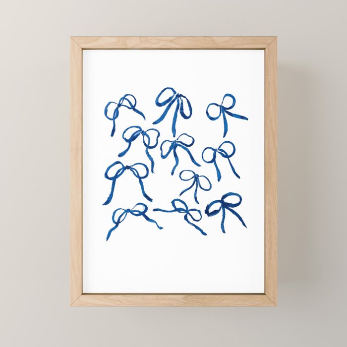 Indigo Bows - Frankie Blue Mini Art Print