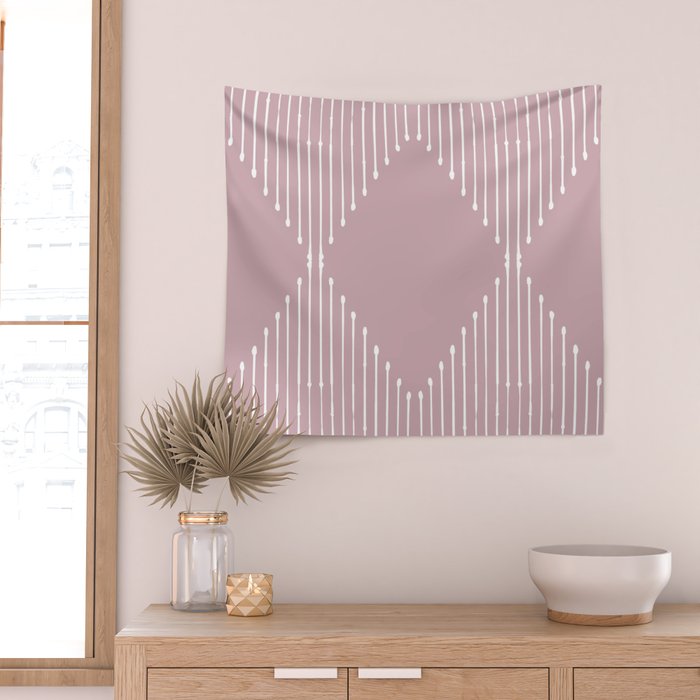 Geo (Linen Lilac) Wall Tapestry Gallery Image 2