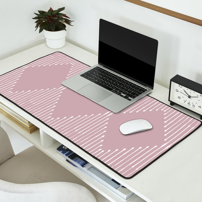 Geo (Linen Lilac) Desk Mat Gallery Image 2