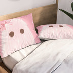 Romantic Pink Ghost with Bows and Butterflies Halloween Gothic Spooky Cute Art Pillow Sham Gallery Image 2