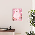 Romantic Pink Ghost with Bows and Butterflies Halloween Gothic Spooky Cute Art Poster Gallery Image 2