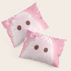 Romantic Pink Ghost with Bows and Butterflies Halloween Gothic Spooky Cute Art Pillow Sham Gallery Image 3