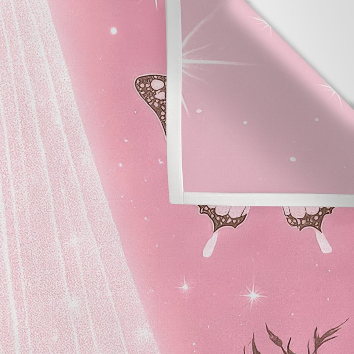 Romantic Pink Ghost with Bows and Butterflies Halloween Gothic Spooky Cute Art Wall Tapestry Gallery Image 3