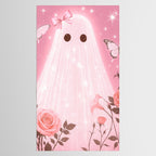 Romantic Pink Ghost with Bows and Butterflies Halloween Gothic Spooky Cute Art Tablecloth Gallery Image 2