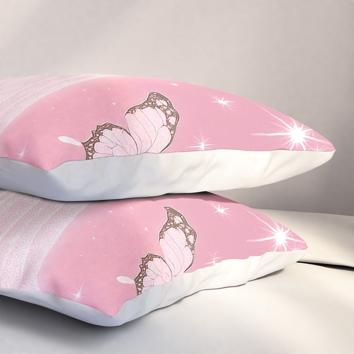 Romantic Pink Ghost with Bows and Butterflies Halloween Gothic Spooky Cute Art Pillow Sham Gallery Image 3
