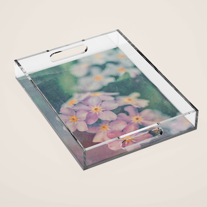 Blue Forget Me Not Botanical Study Acrylic Tray Gallery Image 1