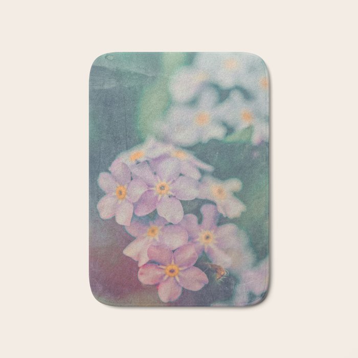 Blue Forget Me Not Botanical Study Bath Mat Gallery Image 1