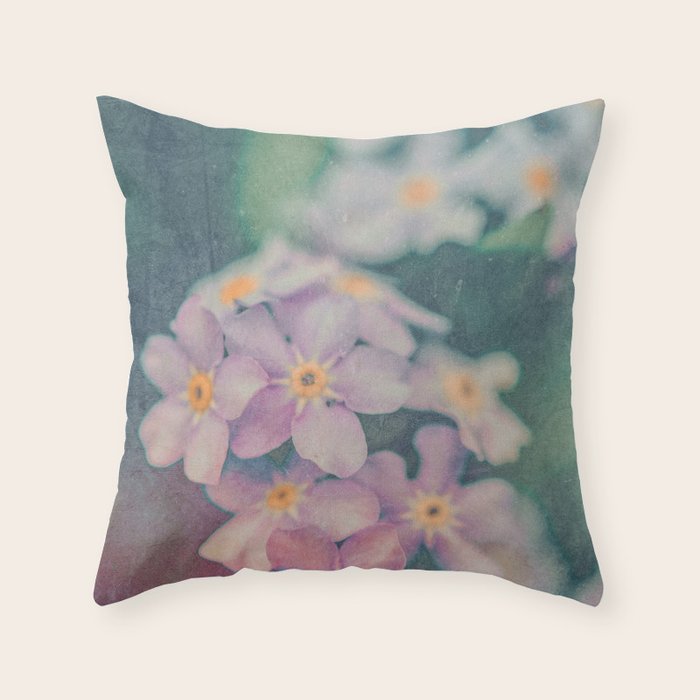 Blue Forget Me Not Botanical Study Throw Pillow Gallery Image 6