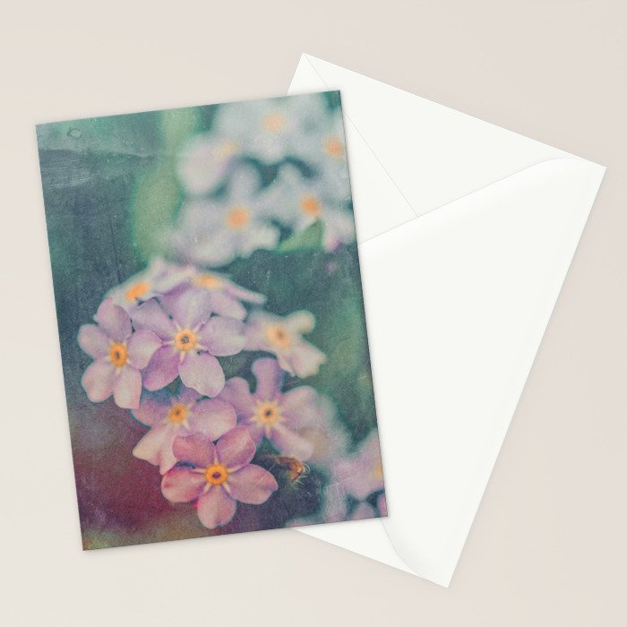 Blue Forget Me Not Botanical Study Stationery Card Gallery Image 2