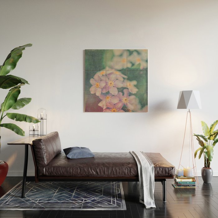 Blue Forget Me Not Botanical Study Wood Wall Art Gallery Image 2