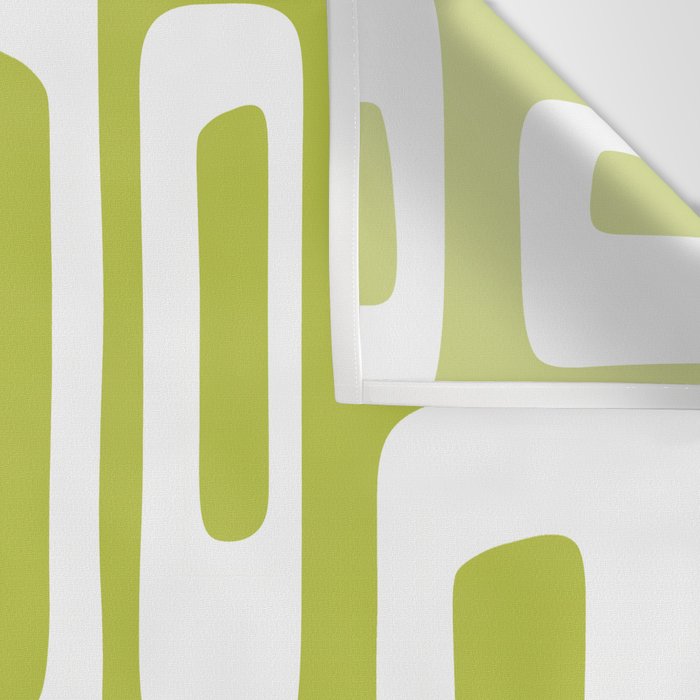 Retro Mid Century Modern Abstract Pattern 335 Chartreuse Wall Tapestry Gallery Image 3