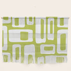 Retro Mid Century Modern Abstract Pattern 335 Chartreuse Wall Hanging Gallery Image 1