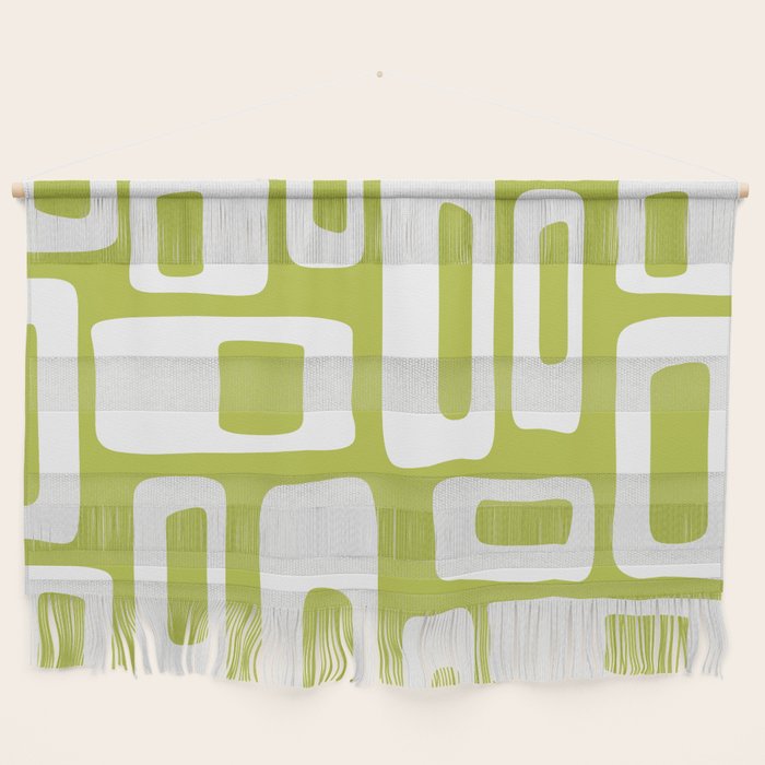 Retro Mid Century Modern Abstract Pattern 335 Chartreuse Wall Hanging Gallery Image 1