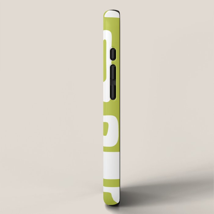 Retro Mid Century Modern Abstract Pattern 335 Chartreuse iPhone Case Gallery Image 2