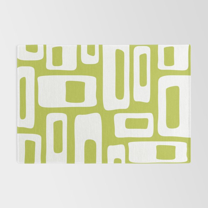 Retro Mid Century Modern Abstract Pattern 335 Chartreuse Rug Gallery Image 2