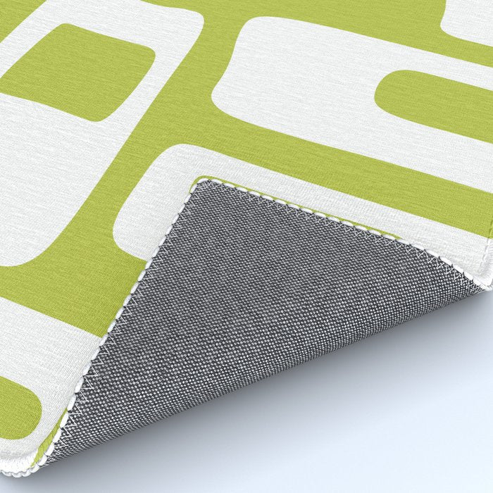 Retro Mid Century Modern Abstract Pattern 335 Chartreuse Rug Gallery Image 4