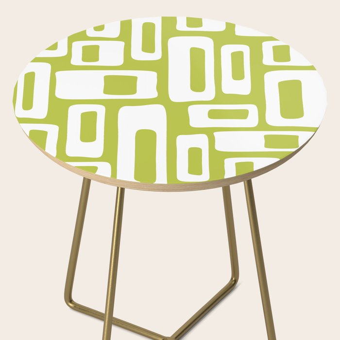 Retro Mid Century Modern Abstract Pattern 335 Chartreuse Side Table Gallery Image 2