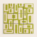 Retro Mid Century Modern Abstract Pattern 335 Chartreuse Wood Wall Art Gallery Image 1