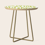 Retro Mid Century Modern Abstract Pattern 335 Chartreuse Side Table Gallery Image 1