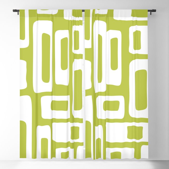 Retro Mid Century Modern Abstract Pattern 335 Chartreuse Window Curtain Gallery Image 5