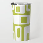 Retro Mid Century Modern Abstract Pattern 335 Chartreuse Travel Mug Gallery Image 3
