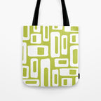 Retro Mid Century Modern Abstract Pattern 335 Chartreuse Tote Bag Gallery Image 1