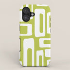 Retro Mid Century Modern Abstract Pattern 335 Chartreuse iPhone Case Gallery Image 1