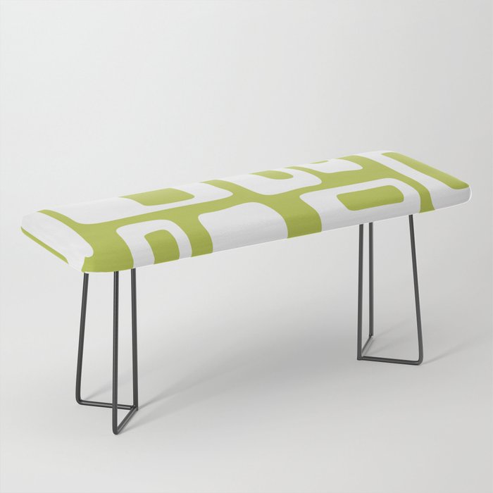 Retro Mid Century Modern Abstract Pattern 335 Chartreuse Bench Gallery Image 1