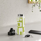 Retro Mid Century Modern Abstract Pattern 335 Chartreuse Water Bottle Gallery Image 4