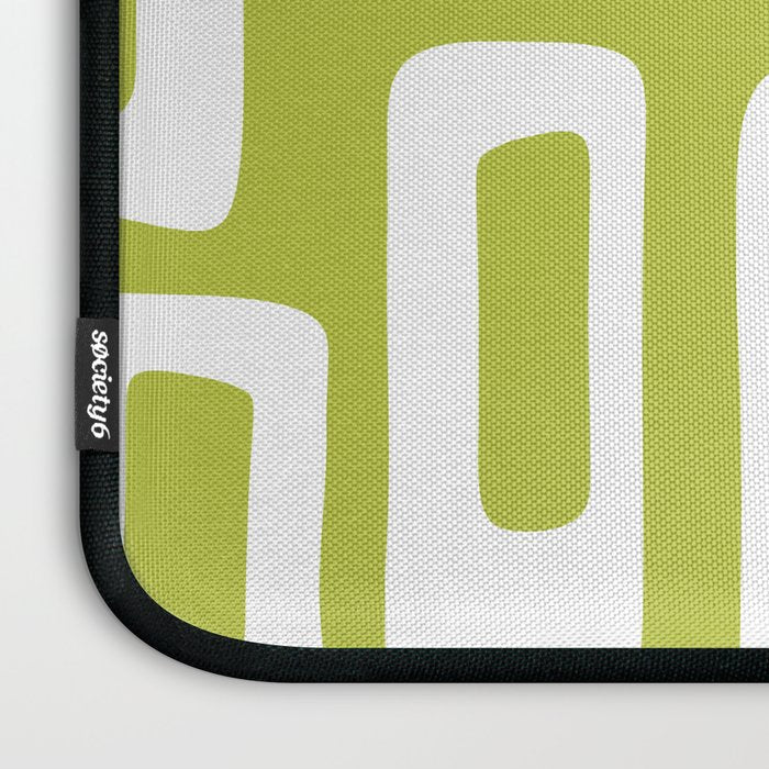 Retro Mid Century Modern Abstract Pattern 335 Chartreuse Laptop Sleeve Gallery Image 3