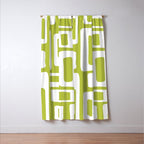 Retro Mid Century Modern Abstract Pattern 335 Chartreuse Window Curtain Gallery Image 3