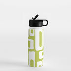 Retro Mid Century Modern Abstract Pattern 335 Chartreuse Water Bottle Gallery Image 1