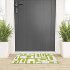 Retro Mid Century Modern Abstract Pattern 335 Chartreuse Welcome Mat Gallery Image 3