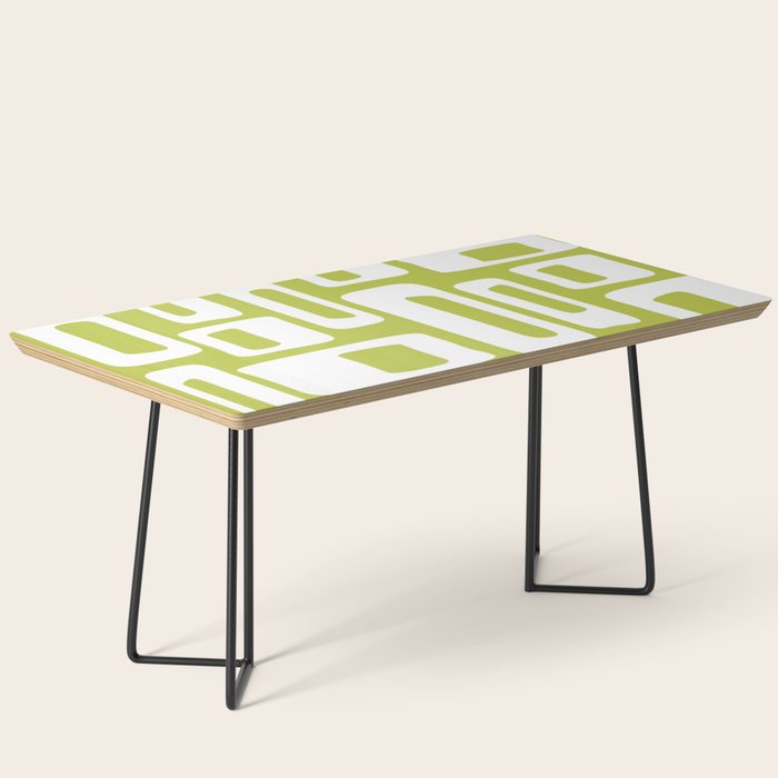 Retro Mid Century Modern Abstract Pattern 335 Chartreuse Coffee Table Gallery Image 1