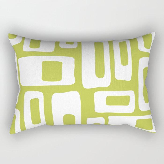 Retro Mid Century Modern Abstract Pattern 335 Chartreuse Rectangular Pillow Gallery Image 2