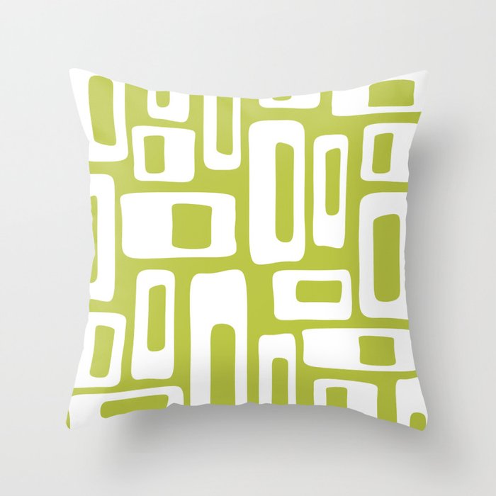 Retro Mid Century Modern Abstract Pattern 335 Chartreuse Throw Pillow Gallery Image 6