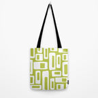 Retro Mid Century Modern Abstract Pattern 335 Chartreuse Tote Bag Gallery Image 2