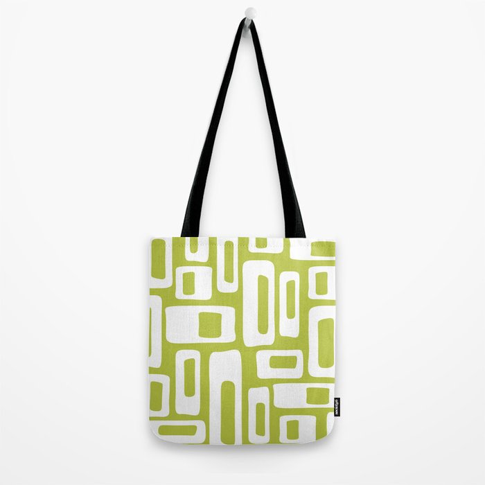 Retro Mid Century Modern Abstract Pattern 335 Chartreuse Tote Bag Gallery Image 2