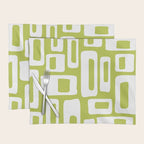Retro Mid Century Modern Abstract Pattern 335 Chartreuse Placemat Gallery Image 1