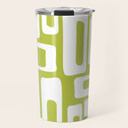Retro Mid Century Modern Abstract Pattern 335 Chartreuse Travel Mug Gallery Image 1