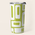 Retro Mid Century Modern Abstract Pattern 335 Chartreuse Travel Mug Gallery Image 2