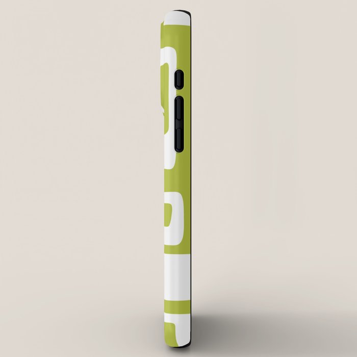 Retro Mid Century Modern Abstract Pattern 335 Chartreuse iPhone Case Gallery Image 2