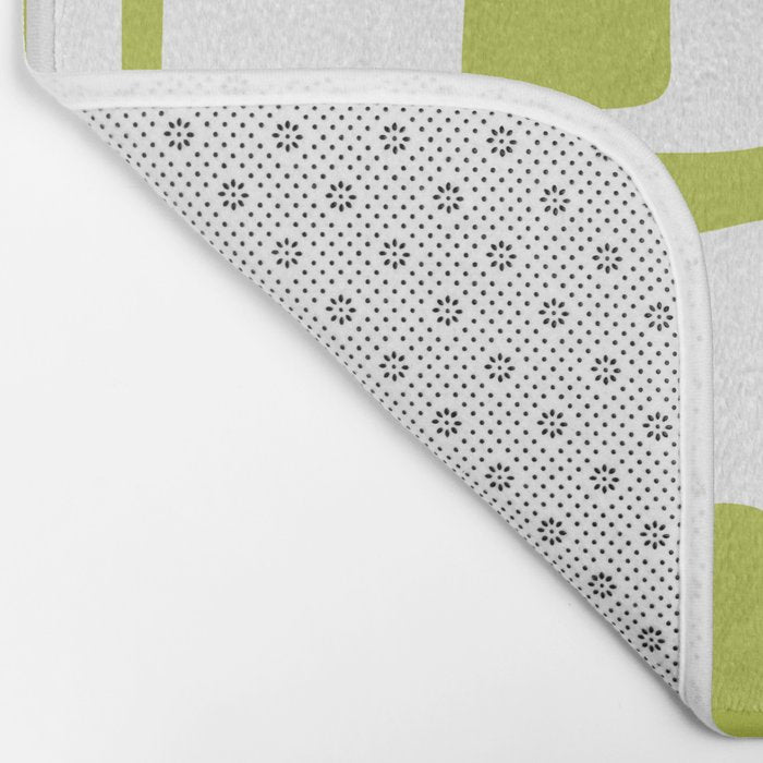 Retro Mid Century Modern Abstract Pattern 335 Chartreuse Bath Mat Gallery Image 2