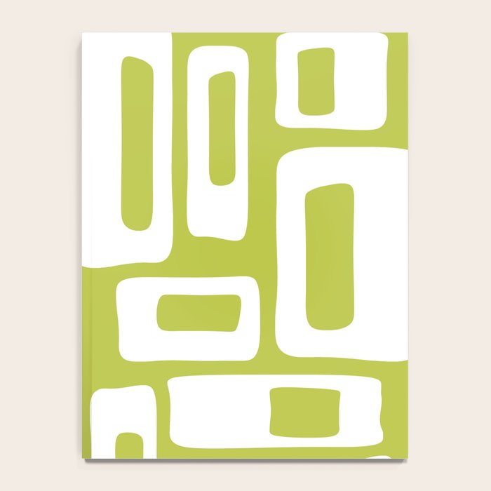 Retro Mid Century Modern Abstract Pattern 335 Chartreuse Notebook Gallery Image 4
