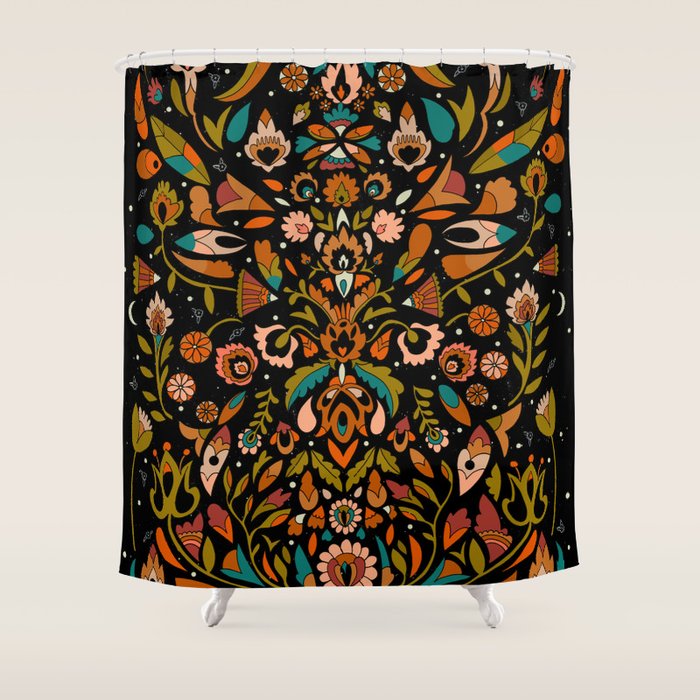 Botanical Print Shower Curtain Gallery Image 1