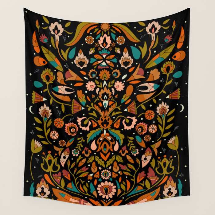 Botanical Print Wall Tapestry Gallery Image 4